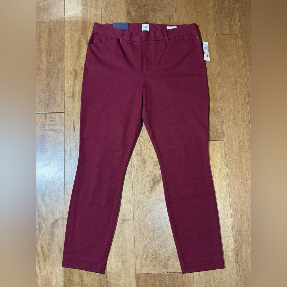 Gap Signature Skinny Ankle Pants Maroon Women’s‎ Size 10 (NWT)